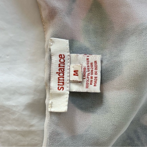 Sundance Samantha Silk Watercolor Floral Blouse Size M Smocked Romantic Fairy - Picture 6 of 10